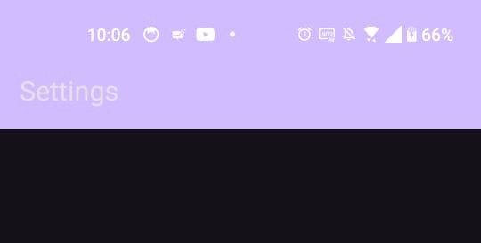 Toolbar Android yang menampilkan nama project sebagai judulnya